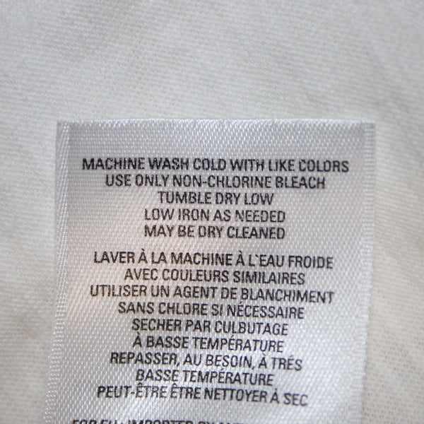 9-h15 STCL NEW $58 Sz S Ivory White Round Neck 1/4 Button Hi Low 100% Cotton Top