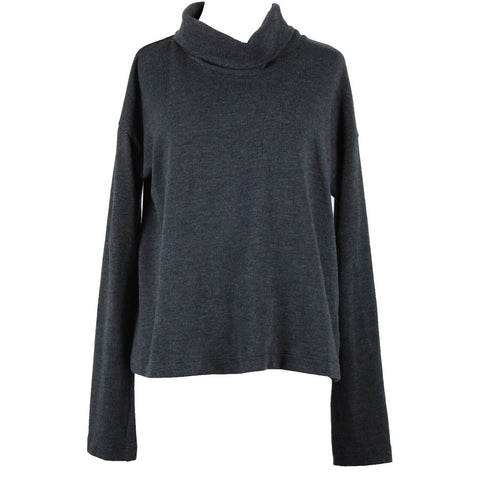 J Jill NEW $149 Sz S Tall Charcoal Black Turtleneck Polyester Cotton Sweater Top
