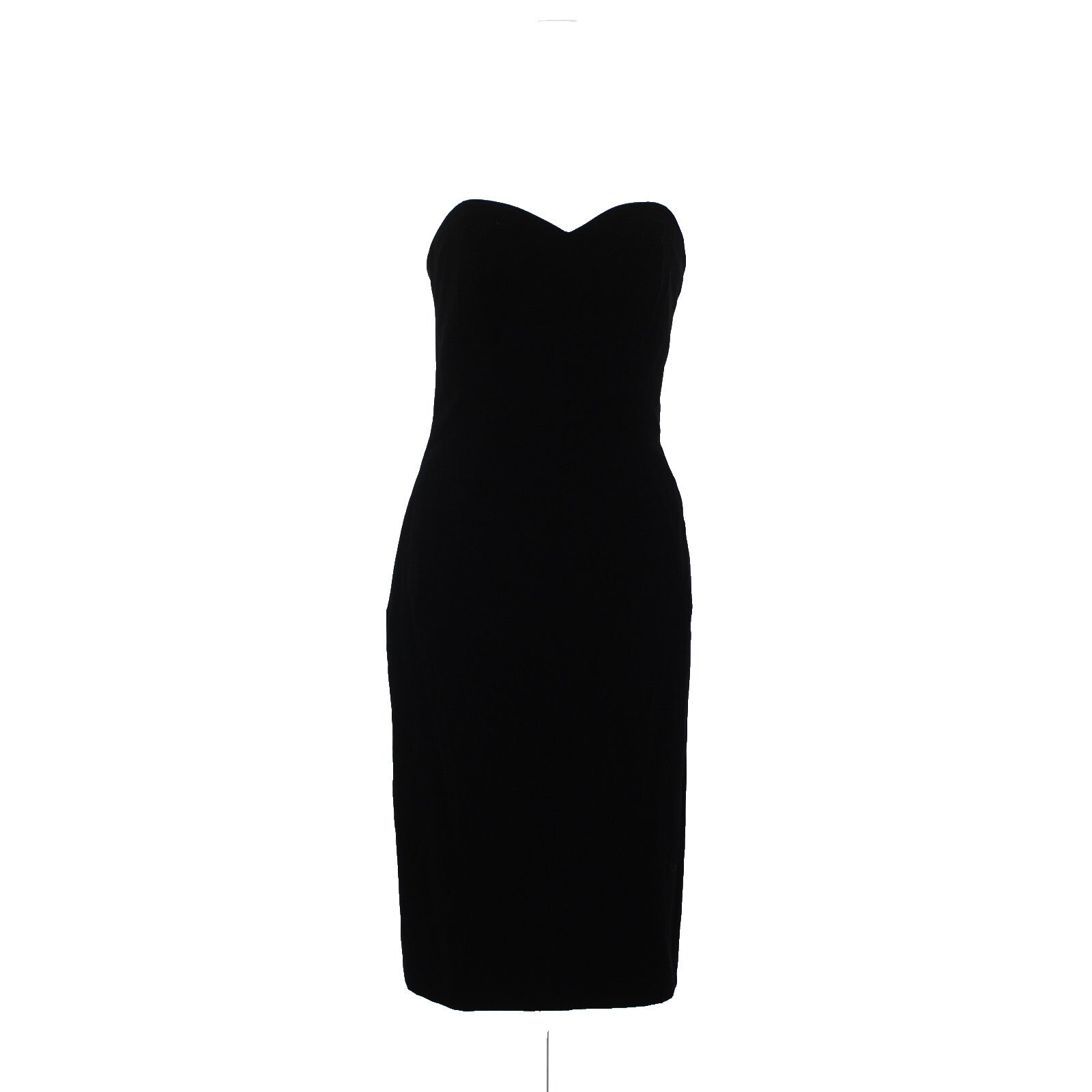 Victor Costa Sz 4 Black Velour Strapless Sweetheart Acetate Lined Cocktail Dress