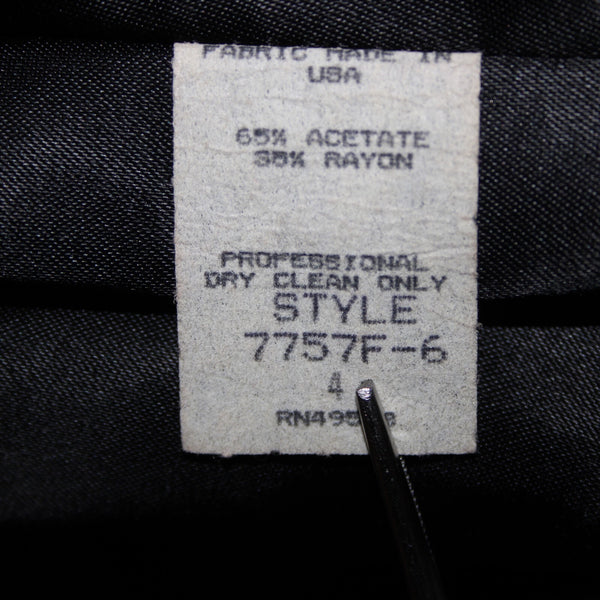 Victor Costa Sz 4 Black Velour Strapless Sweetheart Acetate Lined Cocktail Dress