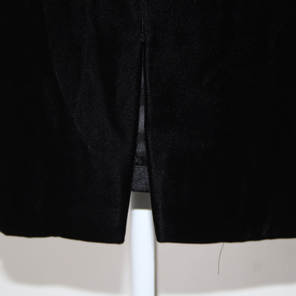 Victor Costa Sz 4 Black Velour Strapless Sweetheart Acetate Lined Cocktail Dress