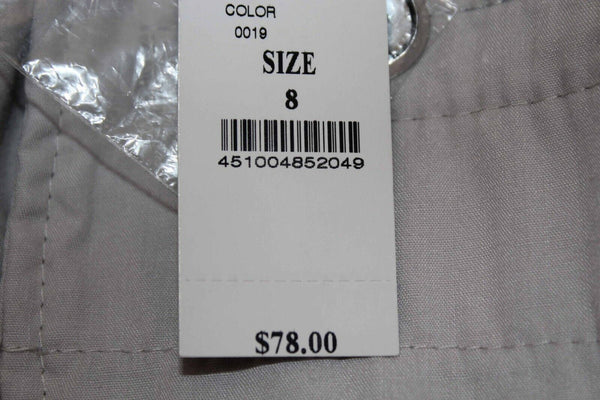 White House BM NEW $78 Sz 8 x 25 Gray Cuffed Slim Crop Cotton Blend Pant