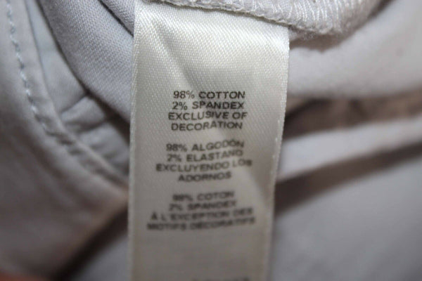White House BM NEW $78 Sz 8 x 25 Gray Cuffed Slim Crop Cotton Blend Pant