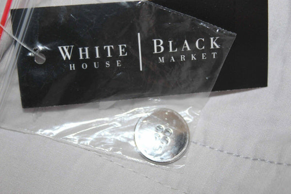 White House BM NEW $78 Sz 8 x 25 Gray Cuffed Slim Crop Cotton Blend Pant