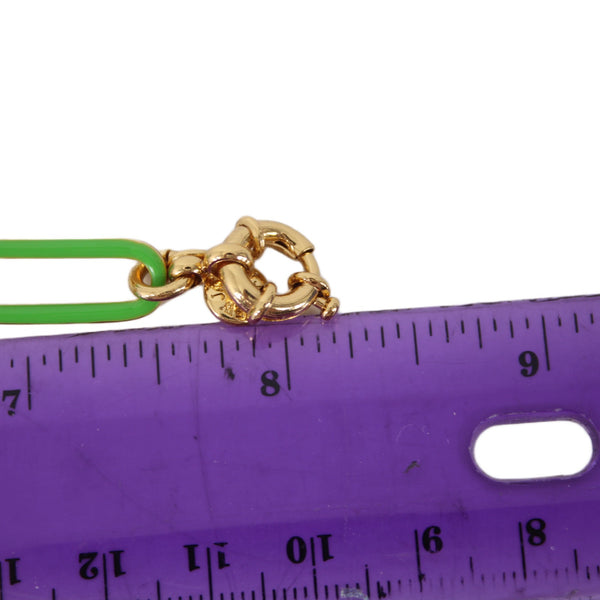 J Crew Bracelet Goldtone Green Enamel Chain Link 7" Ext 1" Bracelet