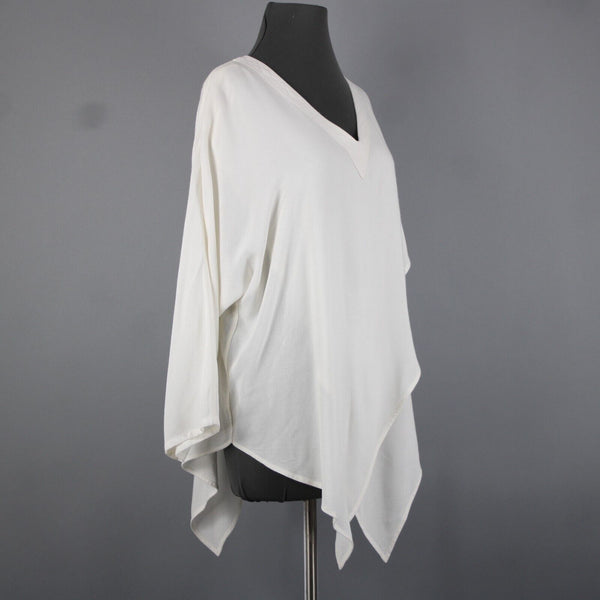 Laise Adzer Vintage Sz M Ivory White Tunic Layered Bohemian Cotton Rayon Top
