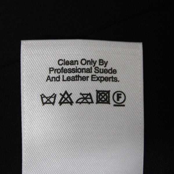 DKNY Sz 10 Black Mocha Tan Leather Shawl Collar Linen Blend Blazer Jacket