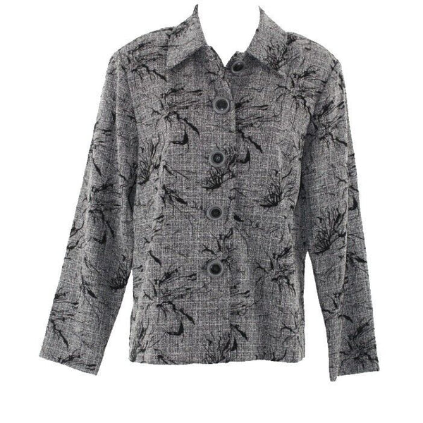 Sarah Bentley NEW $43 Sz S Charcoal Black Button Up Poly Rayon Unlined Jacket