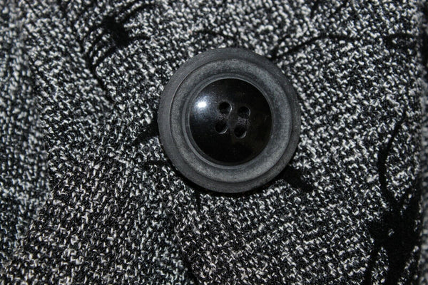 Sarah Bentley NEW $43 Sz S Charcoal Black Button Up Poly Rayon Unlined Jacket