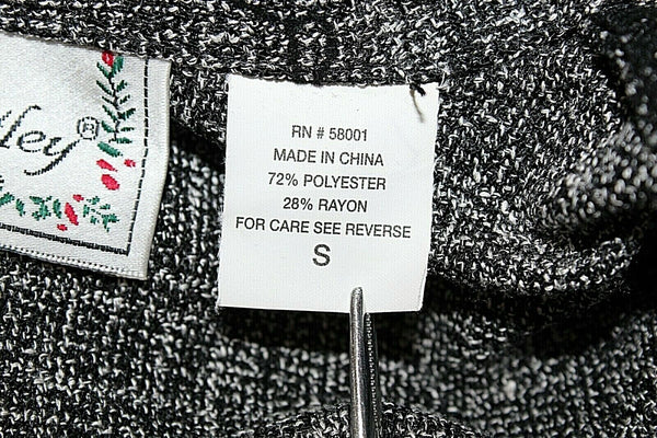 Sarah Bentley NEW $43 Sz S Charcoal Black Button Up Poly Rayon Unlined Jacket