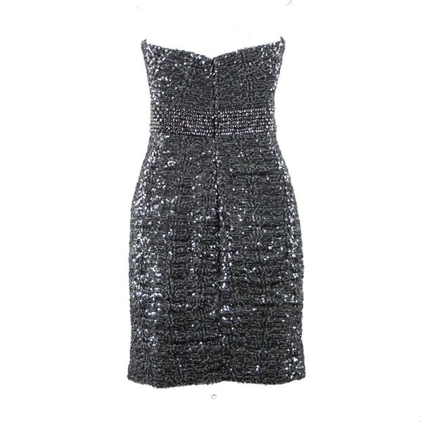 La Femme NEW Sz 2 Gray Greenish Sequin Beaded Lined 100% Polyester Bodycon Dress