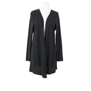 Chicos NEW $60 The Ultimate Tee Sz 1 Black Basic Knit Cotton Modal Wrap Sweater