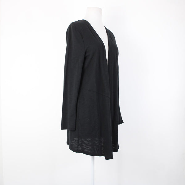 Chicos NEW $60 The Ultimate Tee Sz 1 Black Basic Knit Cotton Modal Wrap Sweater