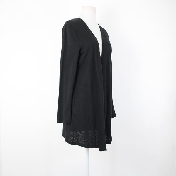 Chicos NEW $60 The Ultimate Tee Sz 1 Black Basic Knit Cotton Modal Wrap Sweater