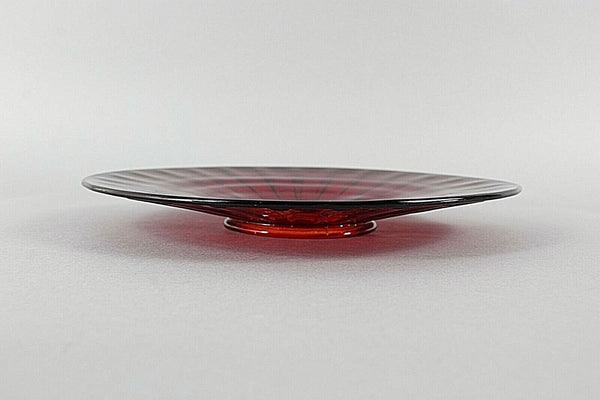 Collectible Ruby Red 9.5" Footed Serving Plate Platter