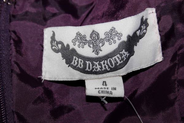 BB Dakota NEW $84 Sz 4 Purple 3" Straps Floral Imprint Dress