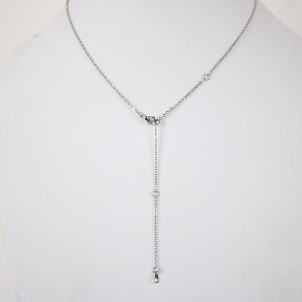 OLIVIA Name NEW Silvertone Rhinestone 14.5" w 4.5" Multi Ring Extender Necklace