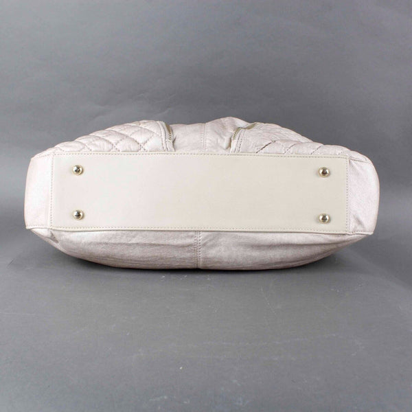 Alyssa NEW 14 X 16 X 3.5 Creamy Gold Zip Top Pockets Vegan Lead Free Soft Purse