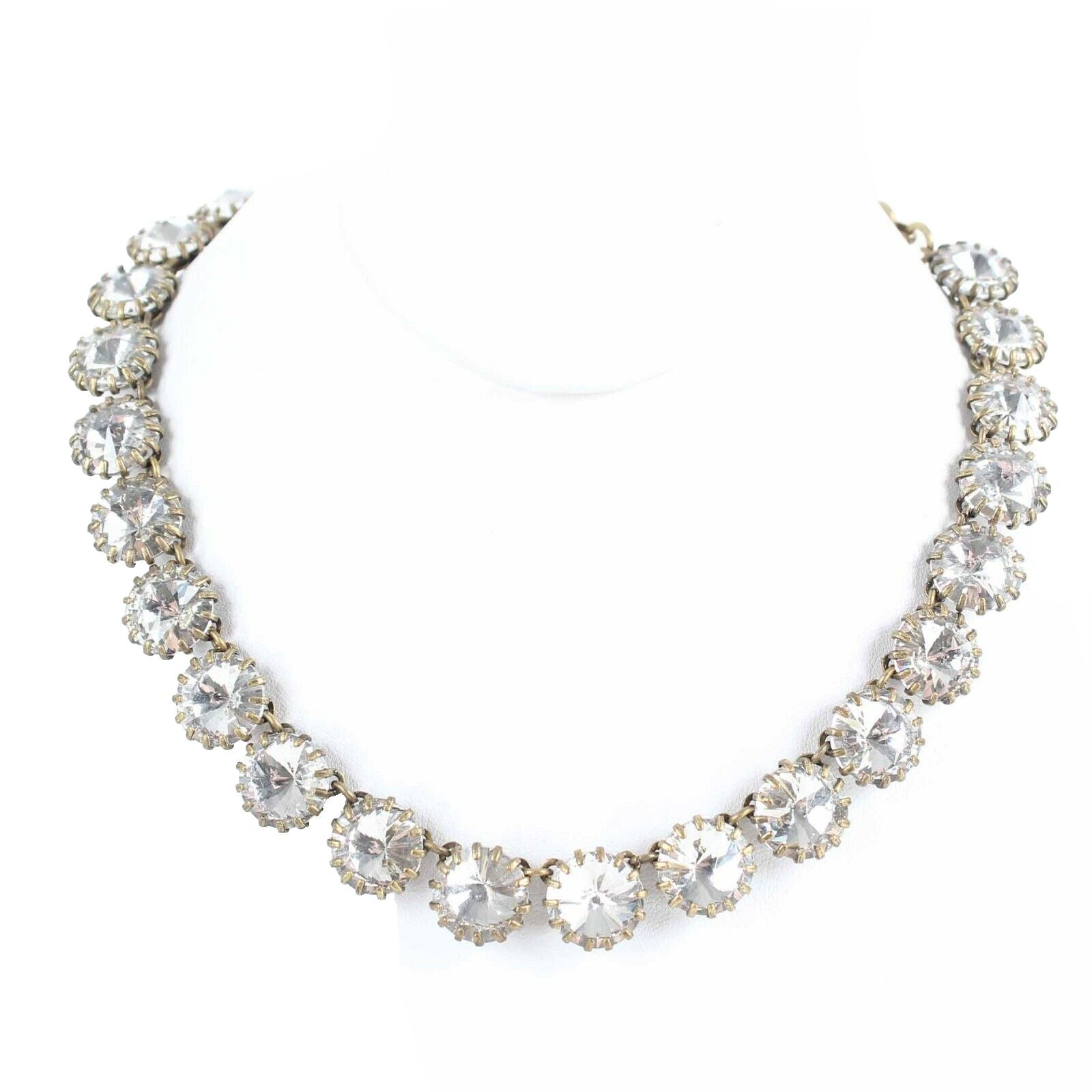 J Crew NEW $85 15-20in Endless Rhinestone Goldtone Chain .5in Strand Necklace