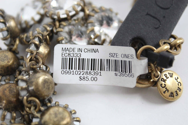 J Crew NEW $85 15-20in Endless Rhinestone Goldtone Chain .5in Strand Necklace