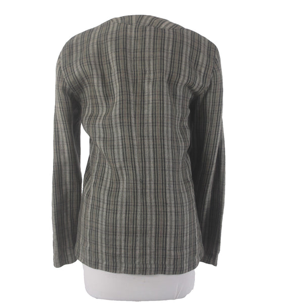 Gianni Versace Blazer Jacket Sz 42 Green Red Multicolor Faux Pockets 100% Linen