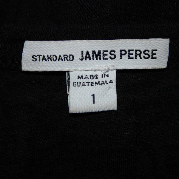 James Perse Standard Sz 1 Black Round Neck Long Sleeve Cotton Modal Top