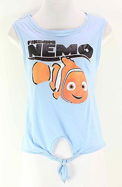 Disney PIXAR Sz M(7-9) Light Blue Orange Multi Cotton Poly Finding Nemo Top