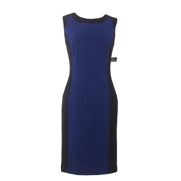 Chaps Dress NEW Sz 6 Black Royal Blue Sleeveless Polyester Viscose Dress