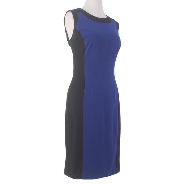 Chaps Dress NEW Sz 6 Black Royal Blue Sleeveless Polyester Viscose Dress