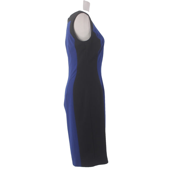 Chaps Dress NEW Sz 6 Black Royal Blue Sleeveless Polyester Viscose Dress