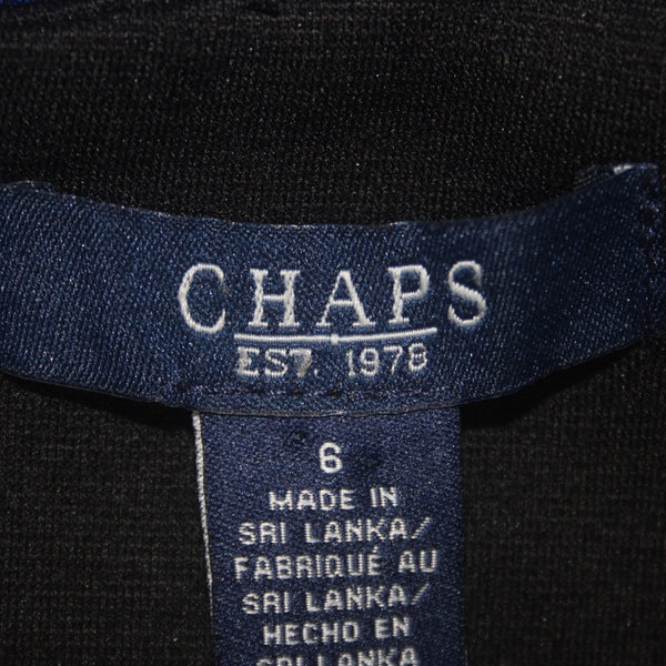 Chaps Dress NEW Sz 6 Black Royal Blue Sleeveless Polyester Viscose Dress