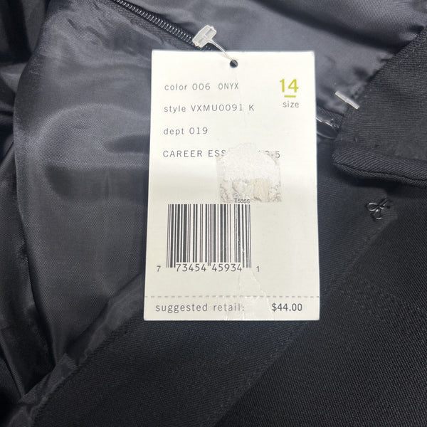 Liz Claiborne Villager NEW $44 Sz 14 Black Lined Stretch Polyester Rayon Skirt