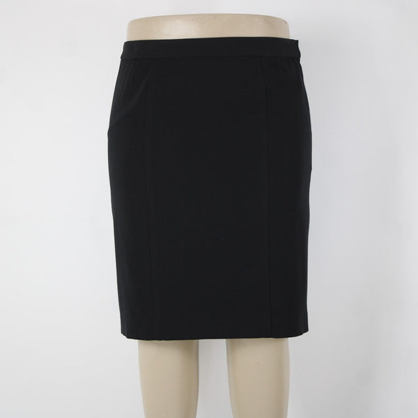 Liz Claiborne Villager NEW $44 Sz 14 Black Lined Stretch Polyester Rayon Skirt