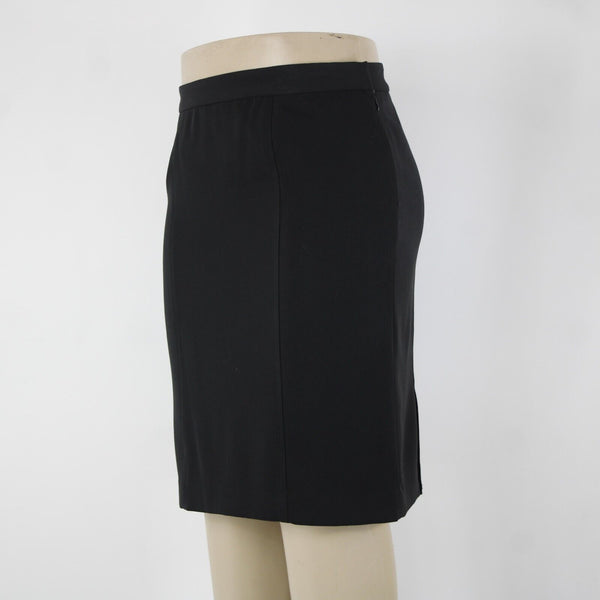 Liz Claiborne Villager NEW $44 Sz 14 Black Lined Stretch Polyester Rayon Skirt