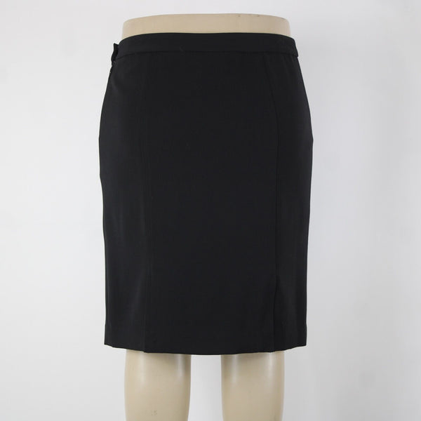 Liz Claiborne Villager NEW $44 Sz 14 Black Lined Stretch Polyester Rayon Skirt