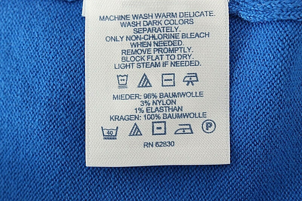 Land's End Sz L 14-16 Blue Lacy Cowl Cotton Nylon Spandex Mixed Knit Top