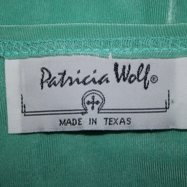 Patricia Wolf Sz XS Aqua Green V Neck Stretch Ribbed Polyester Lycra Travel Top