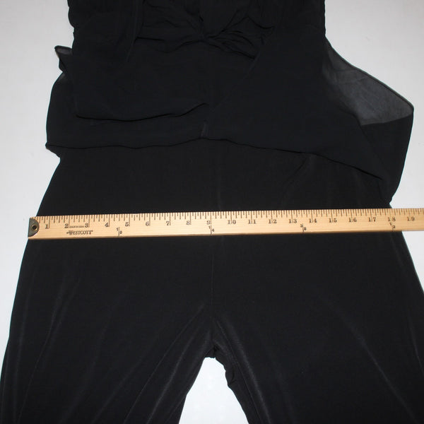 White House Black Market Jumpsuit Sz 6 Black Gathered Top 100% Poly Jumpsuit