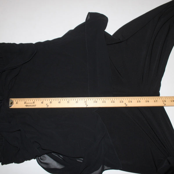 White House Black Market Jumpsuit Sz 6 Black Gathered Top 100% Poly Jumpsuit