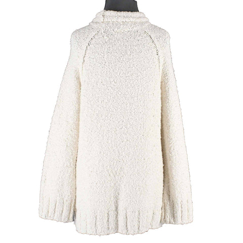 Moth Sz M Cream Knitted Long Sleeve Turtle Neck Cotton Blend Sweater