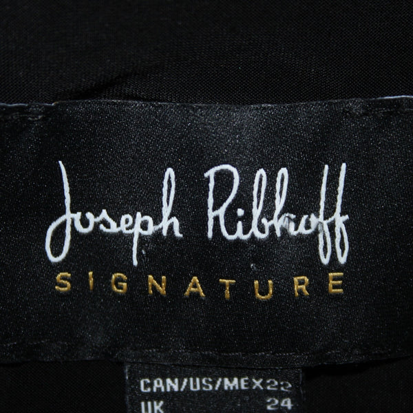 Joseph Ribkoff Dress Signature NEW Sz 22 Black Mesh Hi Lo Poly Spandex Dress