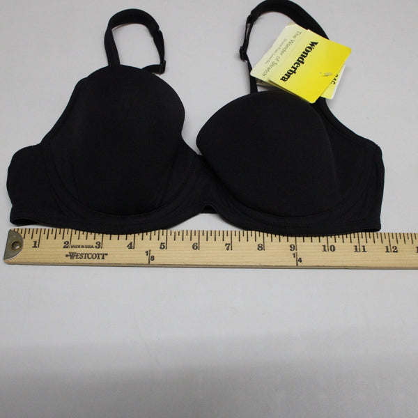Wonderbra NEW Sz 32C Black Nylon Blend 7880 Nylon Blend Cotton Lined Cups Bra