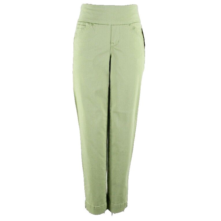 JAG Attie Slim NEW $64 Sz 2 x 26.5 Lime Green Pull On Cotton Blend Pant