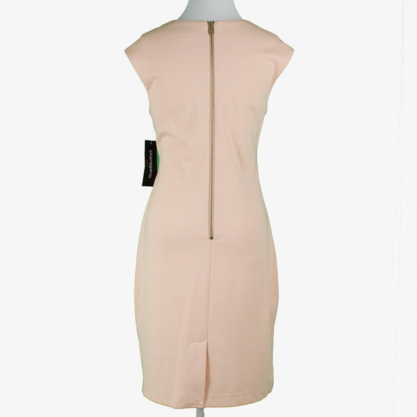 Sharagano NEW $99 Sz 12 Peach Back Zip Bow Keyhole Front Poly Blend Knit Dress