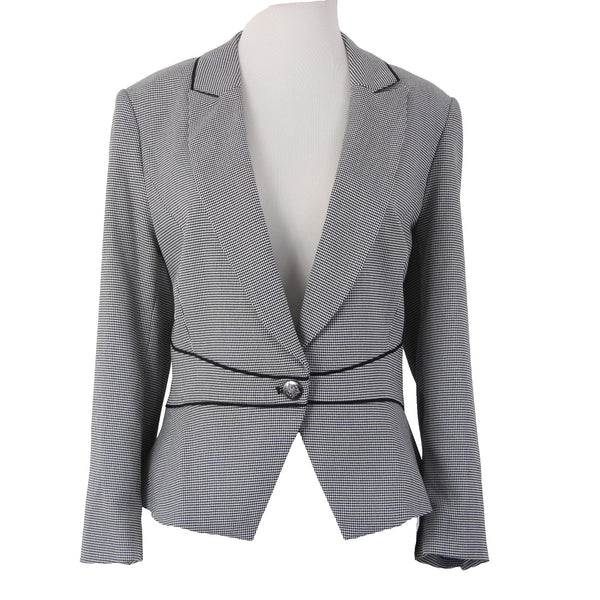 White House Black Market Jacket NEW $180 Sz 12 Black White Polyester Rayon