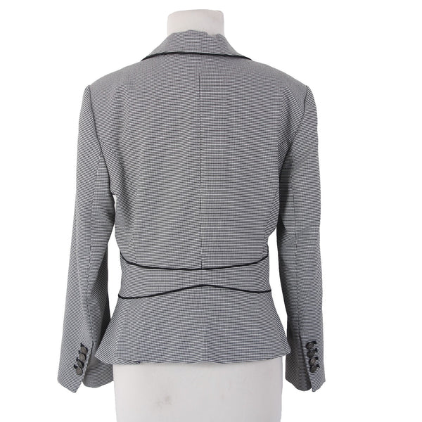 White House Black Market Jacket NEW $180 Sz 12 Black White Polyester Rayon