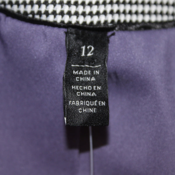 White House Black Market Jacket NEW $180 Sz 12 Black White Polyester Rayon