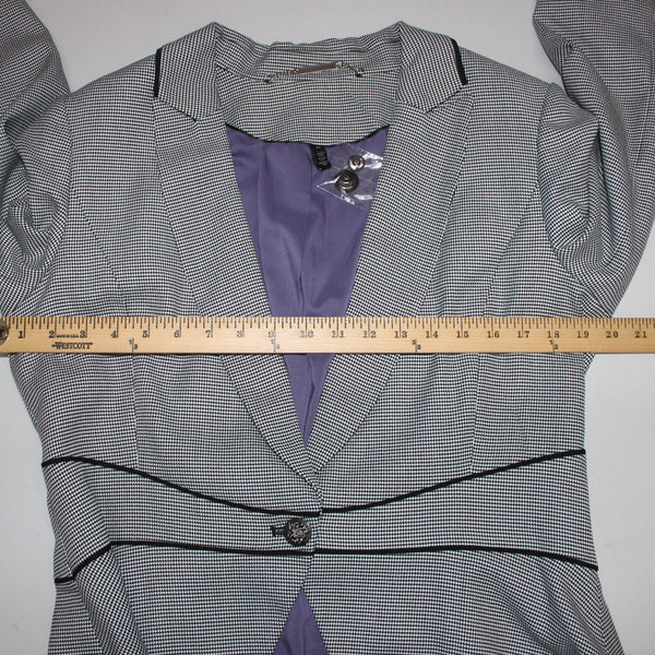 White House Black Market Jacket NEW $180 Sz 12 Black White Polyester Rayon