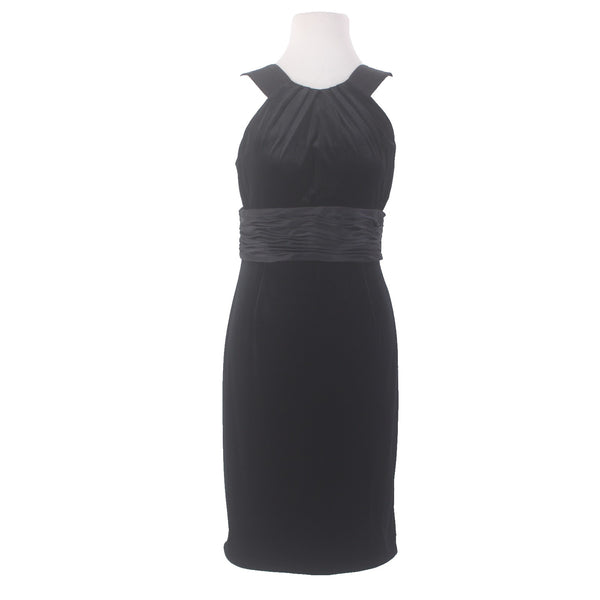 Adrianna Papell Dress Boutique Sz 8 Black Velveteen Polyester Spandex Dress