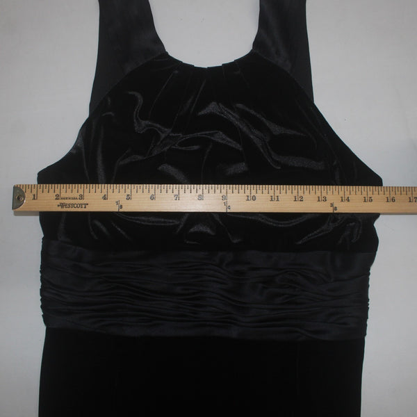 Adrianna Papell Dress Boutique Sz 8 Black Velveteen Polyester Spandex Dress